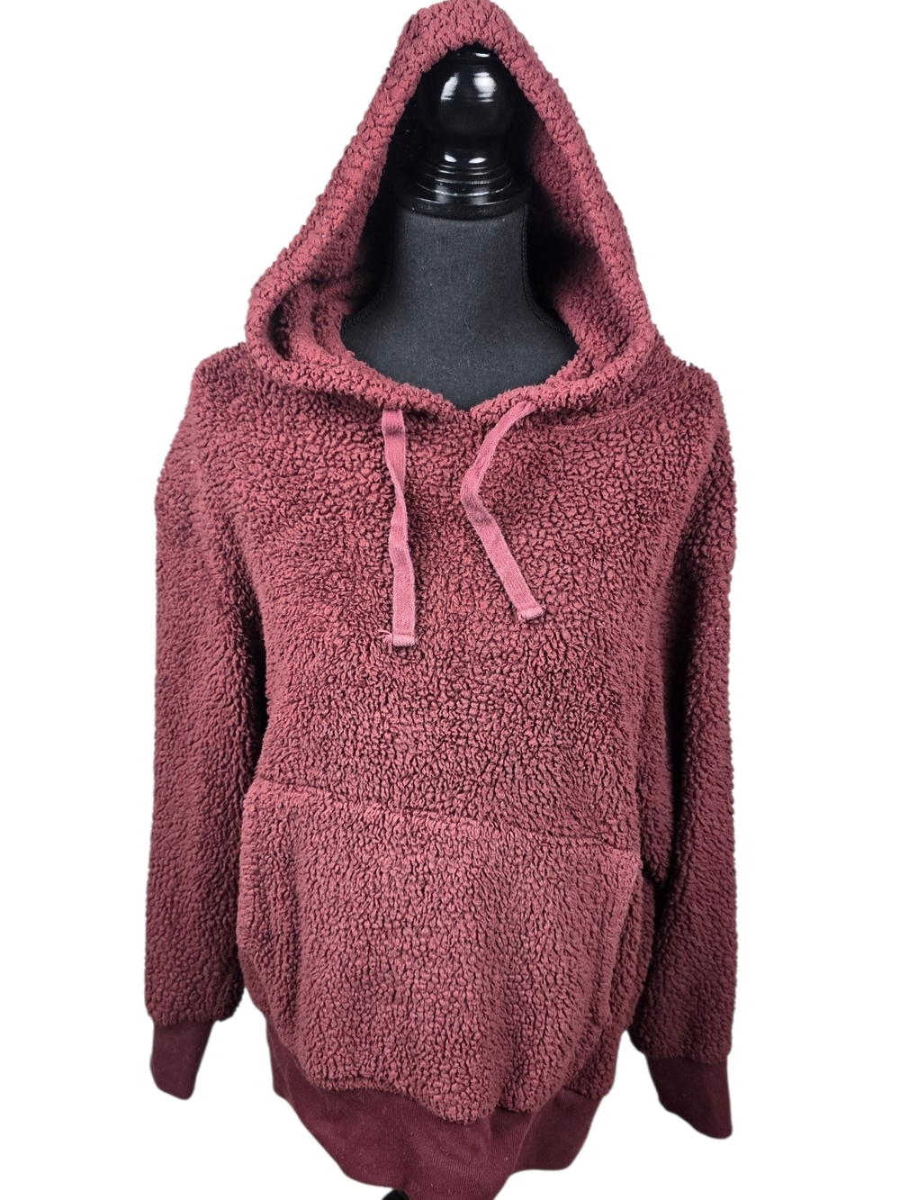 SO Plush Faux Fur Hoodie in Deep Wine